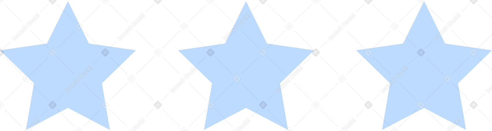 three stars rating Illustration in PNG, SVG