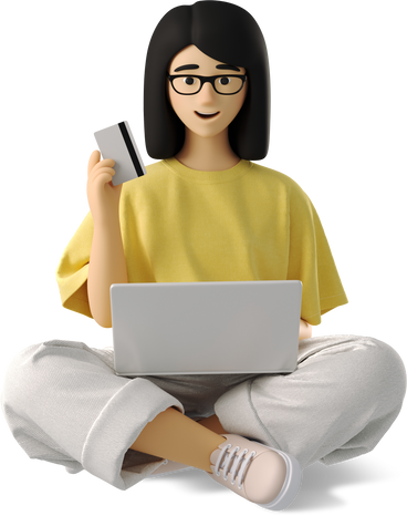 young woman shopping online PNG、SVG