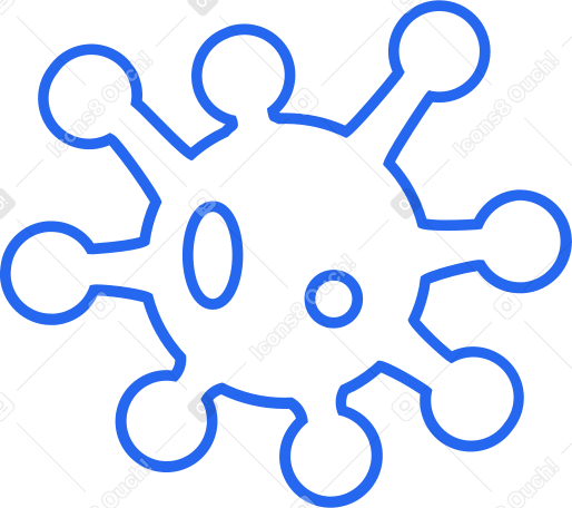 blue coronavirus contour Illustration in PNG, SVG