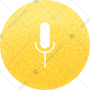 Yellow bubble with microphone icon PNG, SVG