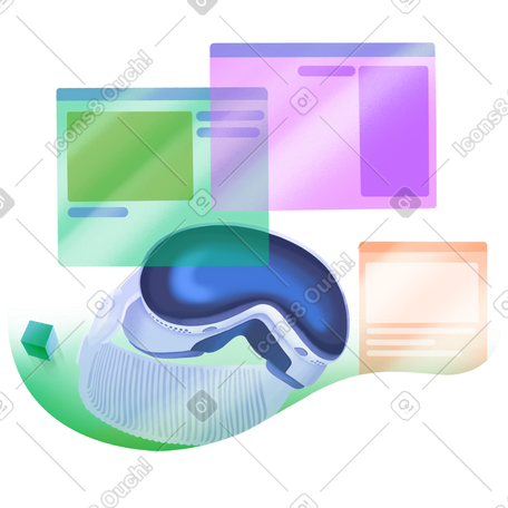 Vr 耳机和浏览器窗口组 PNG, SVG