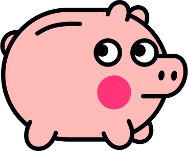 pink piggy bank PNG, SVG