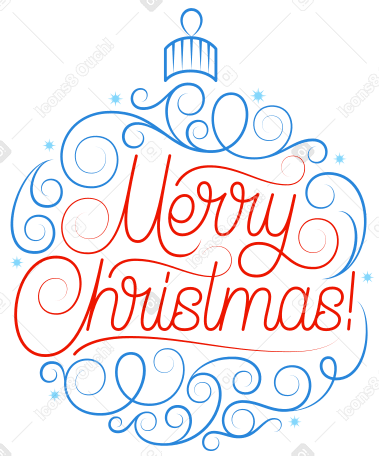 lettering merry christmas with ornament text PNG, SVG