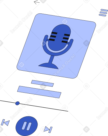 Ascoltando un'interfaccia podcast PNG, SVG