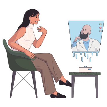 A woman on an online doctor's consultation PNG, SVG
