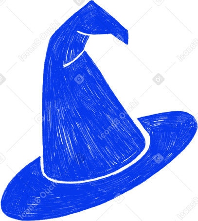 blue witch hat Illustration in PNG, SVG