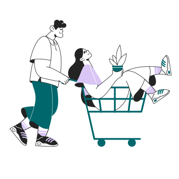 Man and woman shopping PNG, SVG