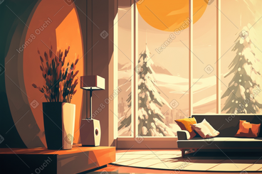 3D modern interior background PNG, SVG