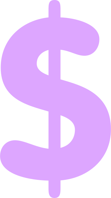 huge purple dollar sign PNG, SVG