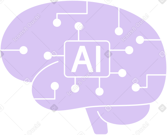 ai brain Illustration in PNG, SVG