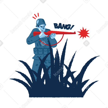Soldier Illustration in PNG, SVG