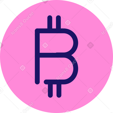 Icona di bitcoin rosa PNG, SVG