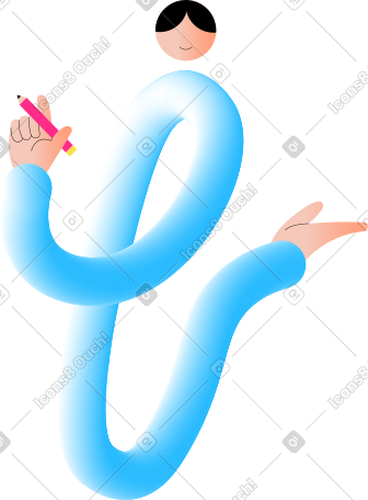 手里拿着铅笔的男人 PNG, SVG