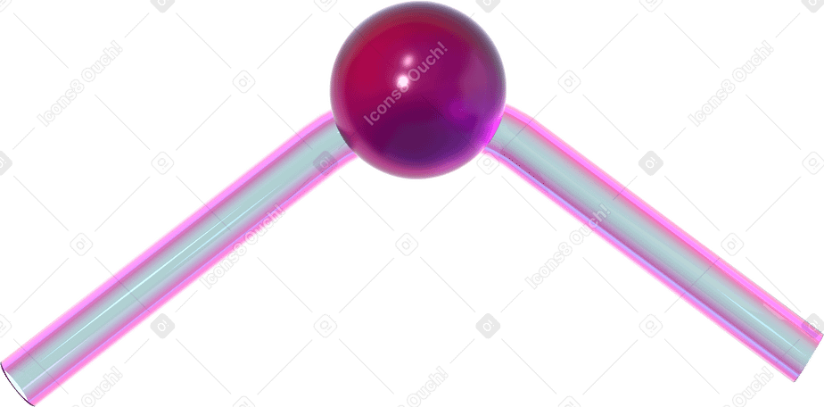 3D Tube et sphère en verre courbé PNG, SVG