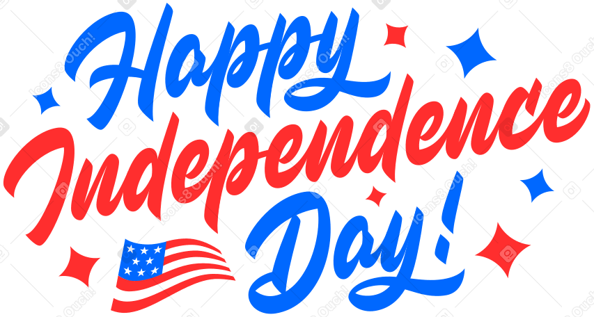 Lettrage joyeux jour de l'indépendance ! texte PNG, SVG