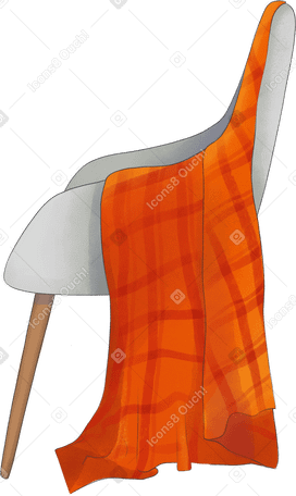 Fauteuil avec couverture à carreaux PNG, SVG