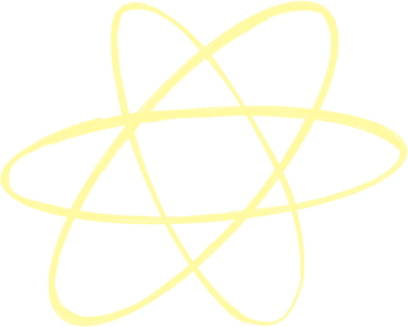 three yellow ovals of atoms PNG, SVG