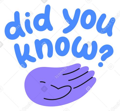 hand and lettering did you know sticker Illustration in PNG, SVG