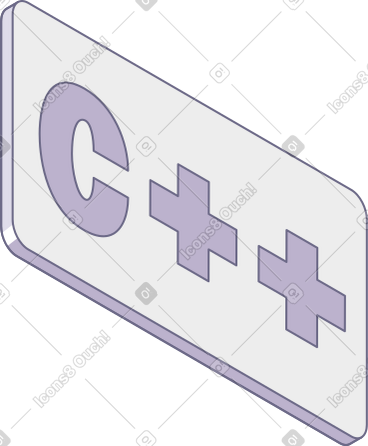 Lettering c++ in plate text PNG, SVG