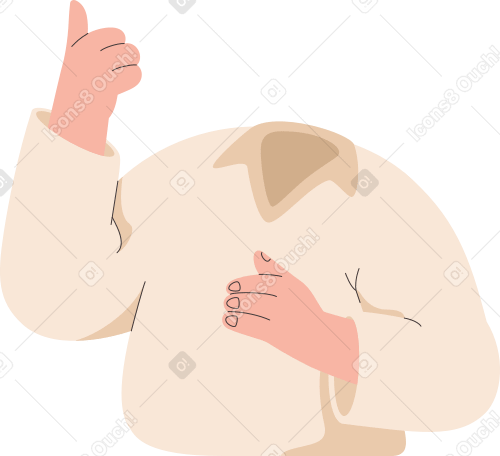 body in beige shirt Illustration in PNG, SVG