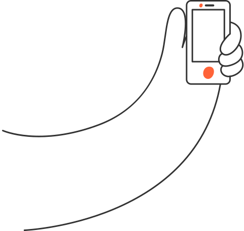 mobile phone in a hand Illustration in PNG, SVG