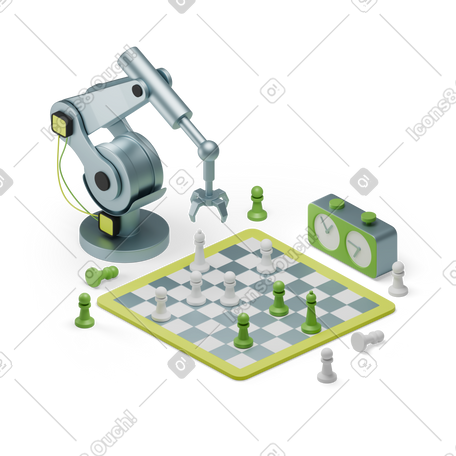 3D 机械臂下棋策略制定 PNG, SVG