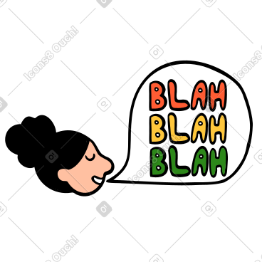 女人与 blah 语音泡沫说话 PNG, SVG