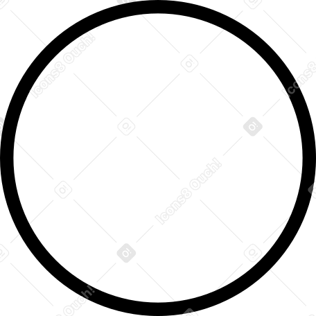 white circle with black stroke Illustration in PNG, SVG