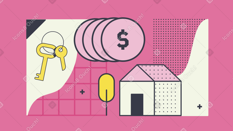 House rent Illustration in PNG, SVG