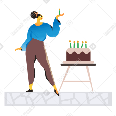 Happy birthday Illustration in PNG, SVG