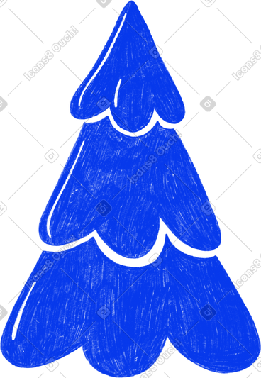 Blue christmas tree PNG, SVG