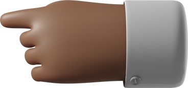 Dark brown skin hand pointing to the left PNG, SVG