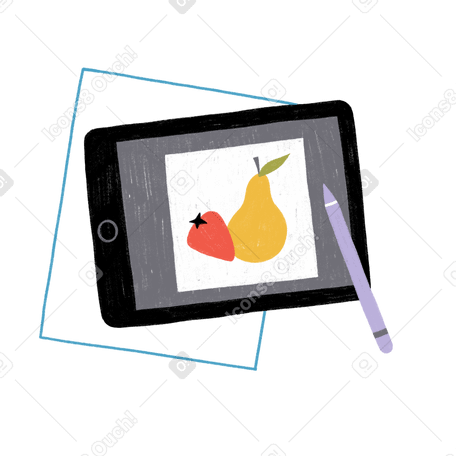 drawing with ipad and apple pencil Illustration in PNG, SVG