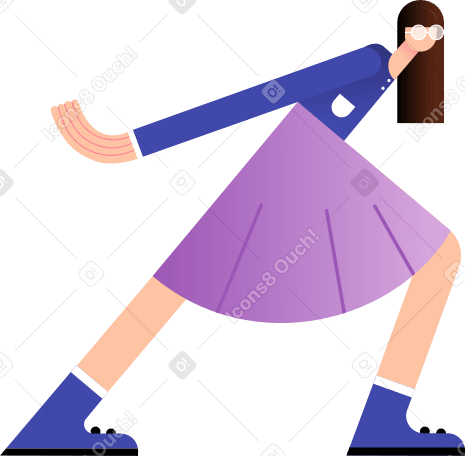 girl leaned forward on the lunge PNG, SVG