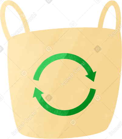 eco bag with recycling symbol PNG, SVG