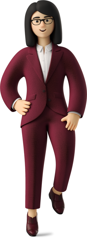 sitting businesswoman in red suit PNG, SVG