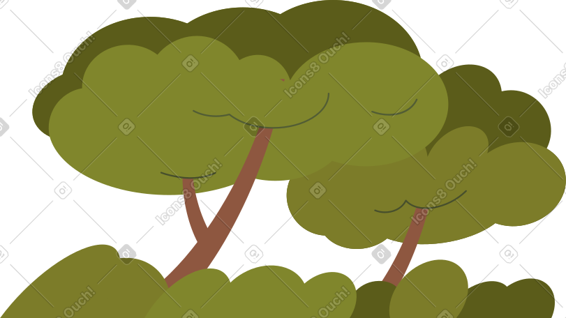 green grass into two a lush tree PNG, SVG