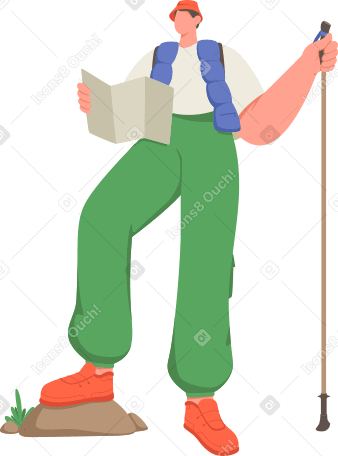 traveler with map PNG, SVG