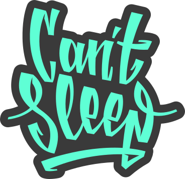 lettering can't sleep text PNG, SVG