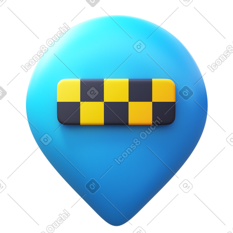 3D taxi location PNG, SVG