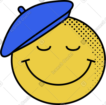 Emoji in a beret PNG, SVG