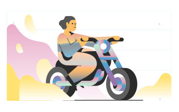 Person riding a motorbike on the road PNG, SVG