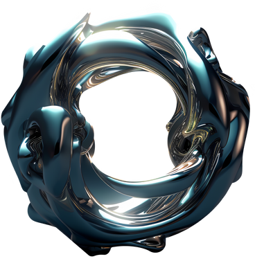 D abstract shiny metal form PNG、SVG