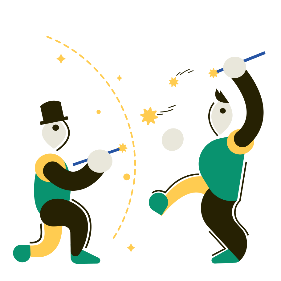The Duel of Wizards Illustration in PNG, SVG