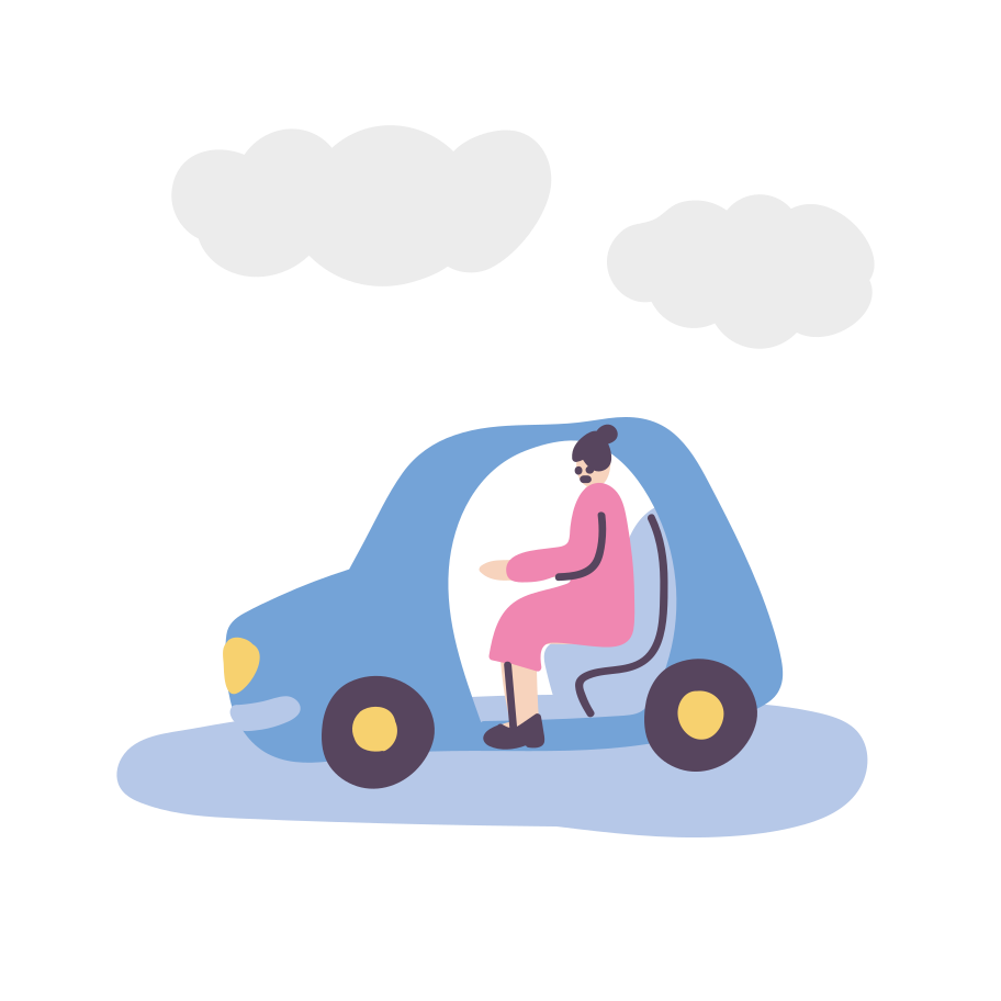 Riding a car Illustration in PNG, SVG