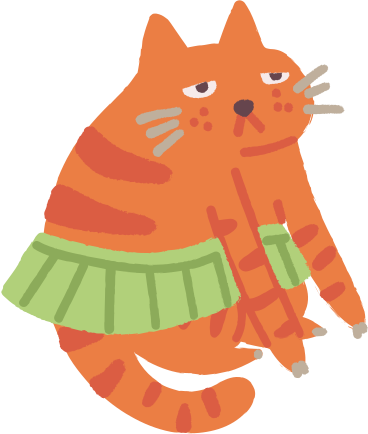 Cat in skirt PNG, SVG