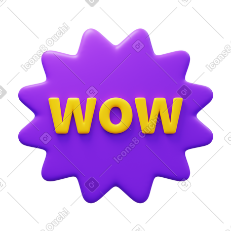 3D wow button PNG, SVG