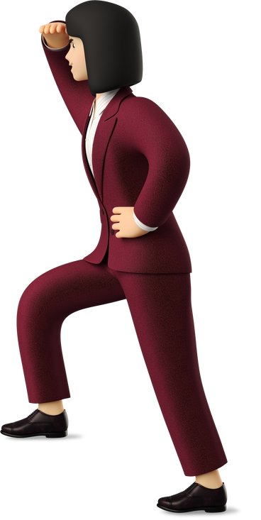 side view of businesswoman in red suit looking into the distance PNG, SVG
