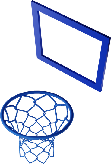 Blue basketball hoop turned to the left PNG, SVG