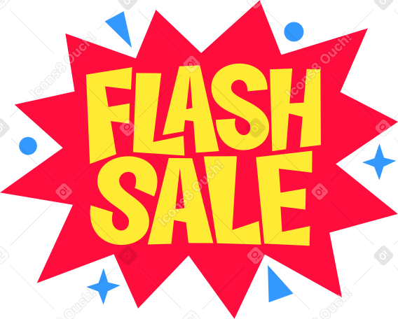 lettering flash sale bang shape Illustration in PNG, SVG